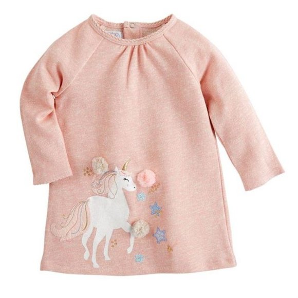 ❌SOLD❌Mud Pie Unicorn Raglan Dress 12-18 months - Picture 2 of 6